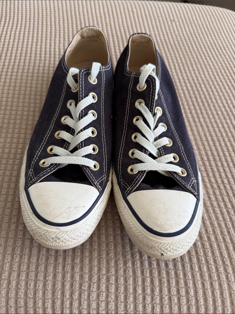 Converse Size  8 Women’s  Low-Top “Chuck Taylor” Canvas Sneakers in Black/White
